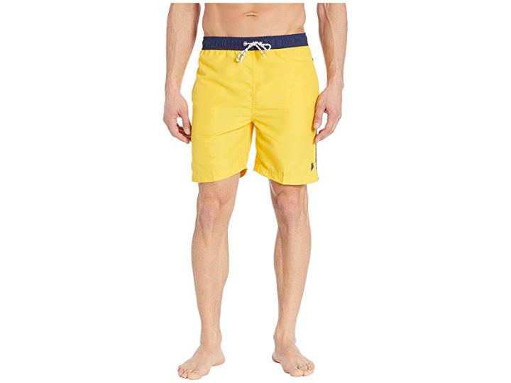 U.s. Polo Assn. Contrast Waistband Swim Shorts (cape Yellow) Men's Swimwear