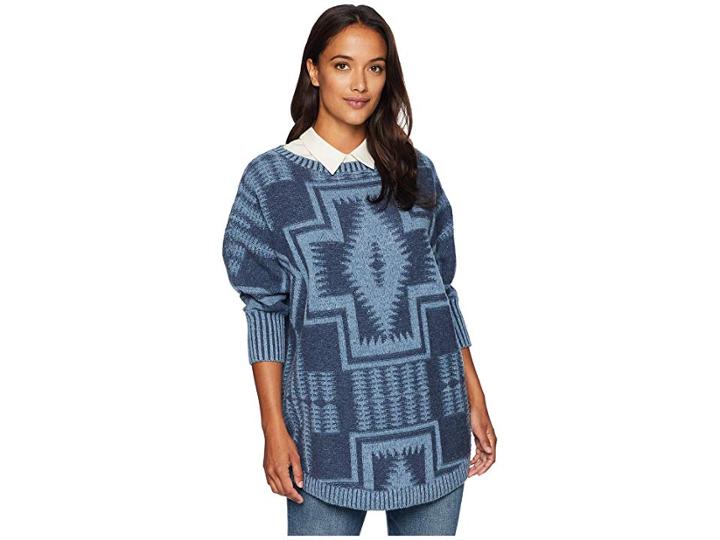 Pendleton Harding Oversized Pullover (mood Indigo Multi) Women's Sweater