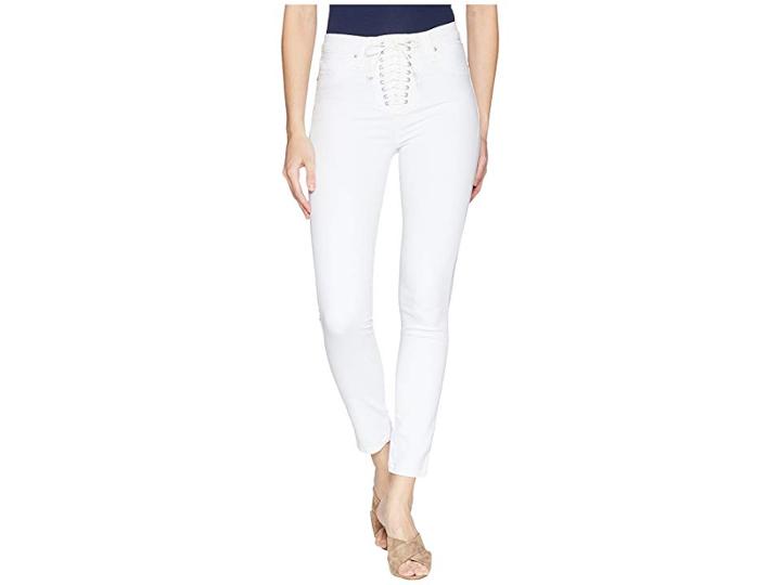 Hudson Jeans Bullocks High-rise Lace-up Skinny Jeans In Optical White (optical White) Women's Jeans