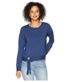 Mod-o-doc Cotton Modal Spandex French Terry Drop Shoulder Sweatshirt With Tie (new Navy) Women's Sweatshirt