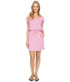 The North Face Short Sleeve Impulse Dress (raspberry Rose Stripe (prior Season)) Women's Dress