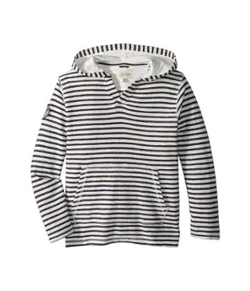 Lucky Brand Kids V-neck Striped Hoodie (big Kids) (cannoli Cream) Boy's Sweatshirt
