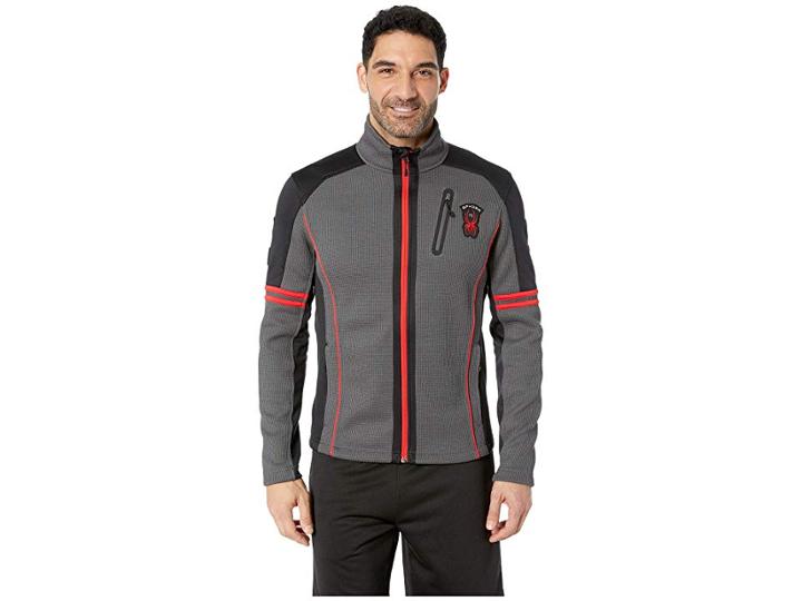 Spyder Wengen Full Zip Stryke Jacket (polar/black/red) Men's Coat