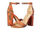 Sam Edelman Yaro Ankle Strap Sandal Heel (orange) Women's Dress Sandals
