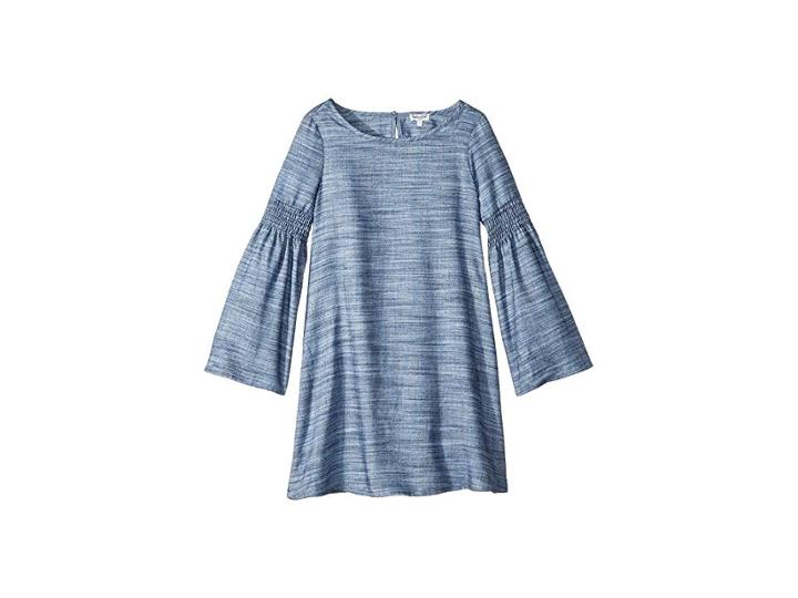 Splendid Littles Bell Sleeve Midi Dress (big Kids) (denim) Girl's Dress