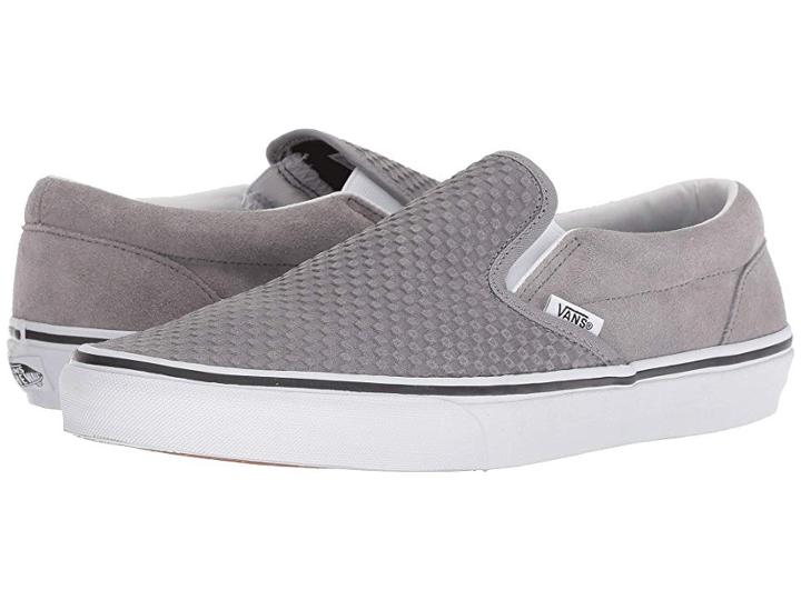 Vans Classic Slip-ontm ((embossed Suede) Frost Gray/true White) Skate Shoes