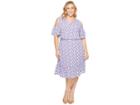 Michael Michael Kors Plus Size Cold Shoulder Flounce Dress (amethyst/light Quartz Multi) Women's Dress
