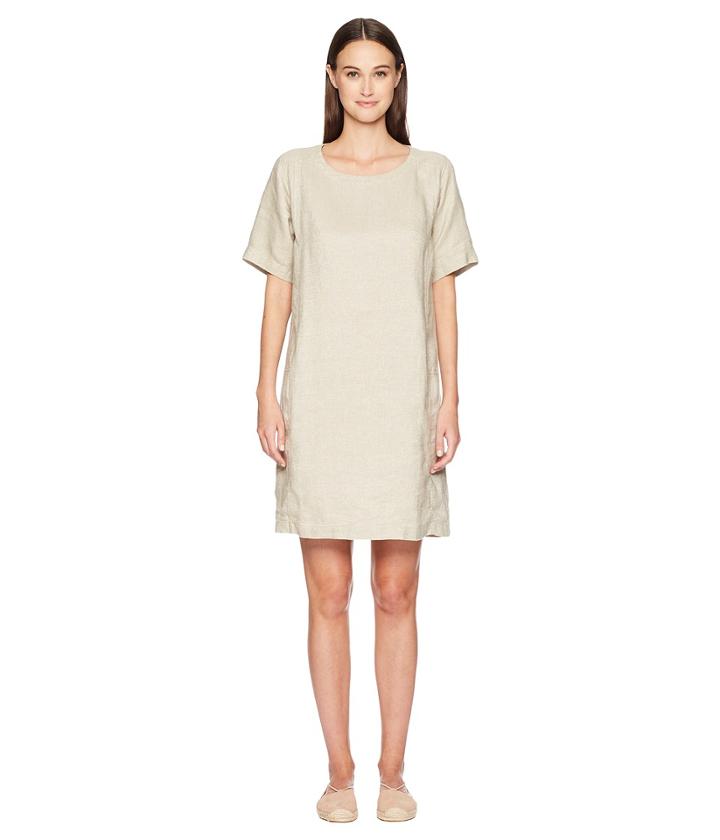 Eileen Fisher Scoop Neck K/l Dress (natural) Women's Dress