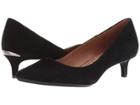 Calvin Klein Gabrianna Pump (black Suede/leather) Women's 1-2 Inch Heel Shoes