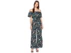 American Rose Crissy Off The Shoulder Floral Jumpsuit (navy/multi) Women's Jumpsuit & Rompers One Piece