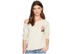 Lucky Brand Embroidered Rose Sweatshirt (natural Multi) Women's Sweatshirt