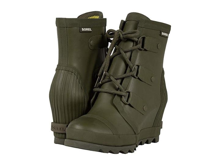 Sorel Joan Rain Wedge (nori/zest) Women's Rain Boots