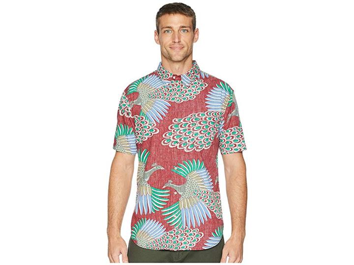 Reyn Spooner Osaka Dream Tailored Fit Aloha Shirt (crimson) Men's Short Sleeve Button Up