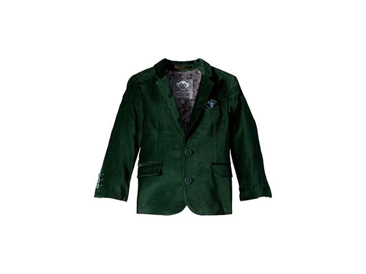 Appaman Kids Extra Soft Velvet Blazer With Built In Pocket Square (toddler/little Kids/big Kids) (forest Velvet) Boy's Jacket