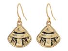The Sak Etched Fan Drop Earrings (gold) Earring