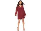 American Rose Brin Long Sleeve Keyhole Dress (wine) Women's Dress