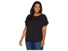 Calvin Klein Plus Plus Size Short Sleeve With Pearl Detail (black) Women's Short Sleeve Pullover