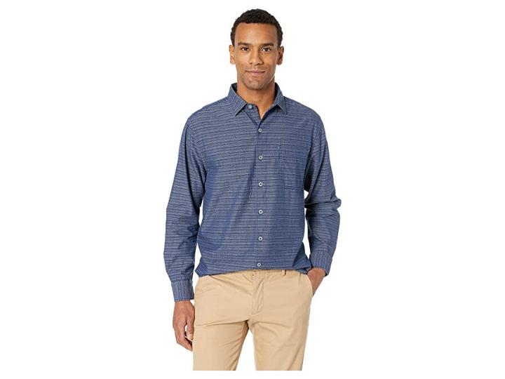 Tommy Bahama Blue Isle Stripe Shirt (ocean Deep) Men's Long Sleeve Button Up