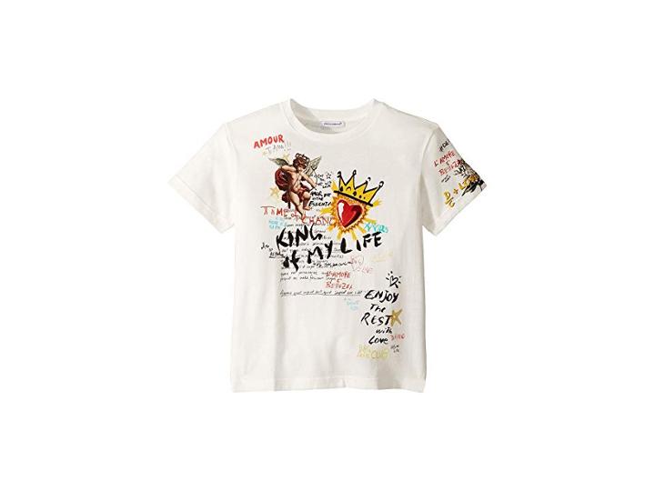 Dolce & Gabbana Kids #mylife T-shirt (toddler/little Kids) (white) Boy's T Shirt