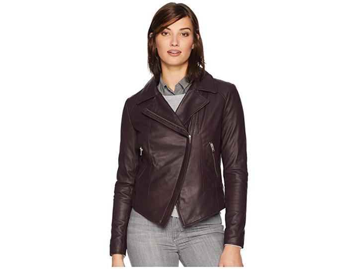 Marc New York By Andrew Marc Bayside Leather Scuba Jacket (burgundy) Women's Coat