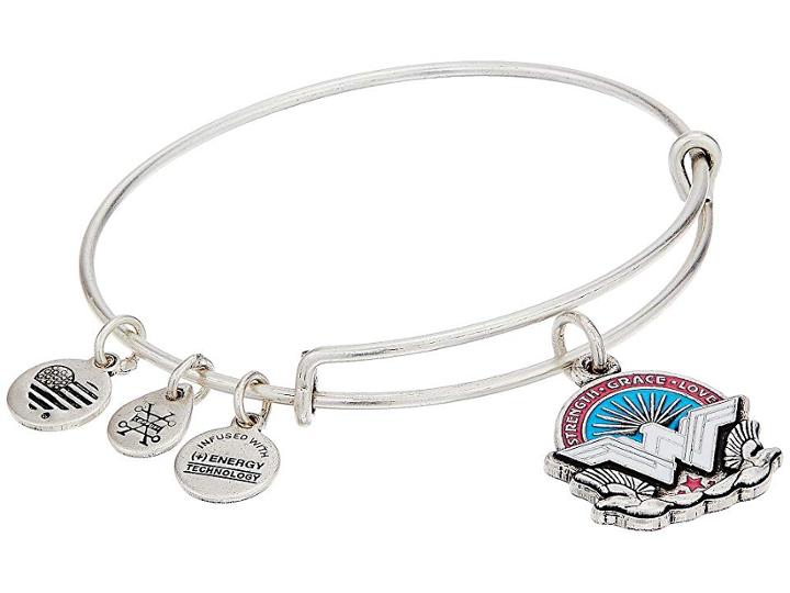 Alex And Ani Wonder Woman, Strength Grace Love Bangle (rafaelian Silver) Bracelet