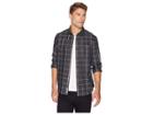 Original Penguin Long Sleeve Jasper Windowpane Shirt (true Black) Men's Clothing