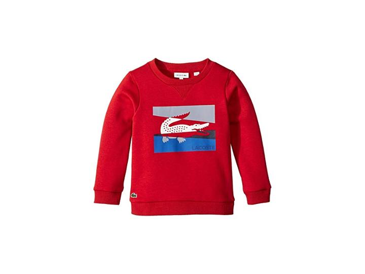Lacoste Kids Multicolor Animation Sweatshirt (toddler/little Kids/big Kids) (lighthouse Red) Boy's Sweatshirt