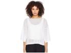 Eileen Fisher Bateau Neck Top (white) Women's Short Sleeve Pullover