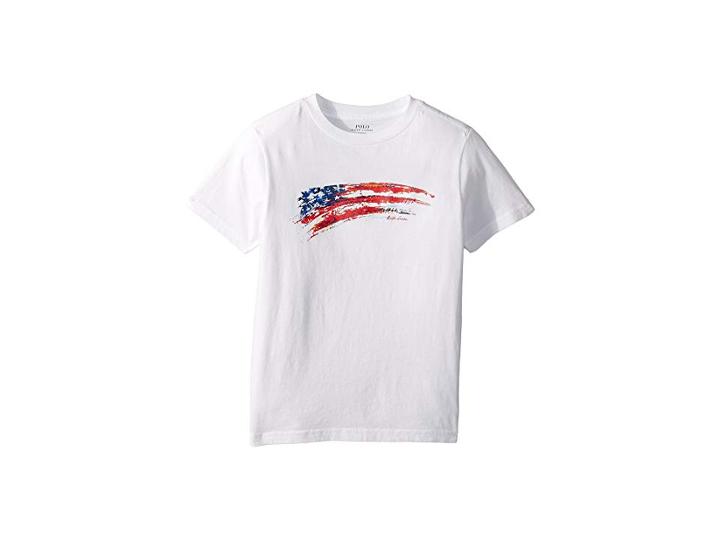 Polo Ralph Lauren Kids Cotton Jersey Graphic T-shirt (little Kids/big Kids) (pure White) Boy's T Shirt