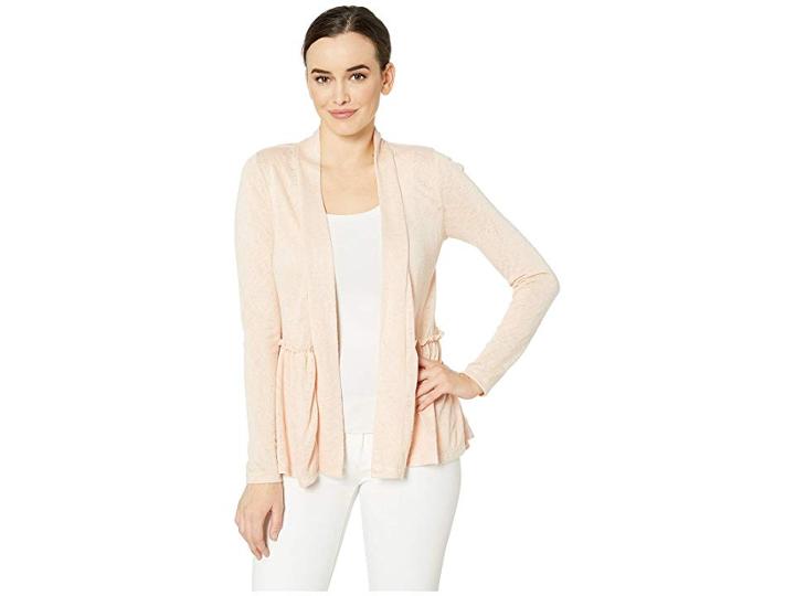 Bobeau Long Sleeve Babydoll Back Cardigan (evening Blush) Women's Sweater