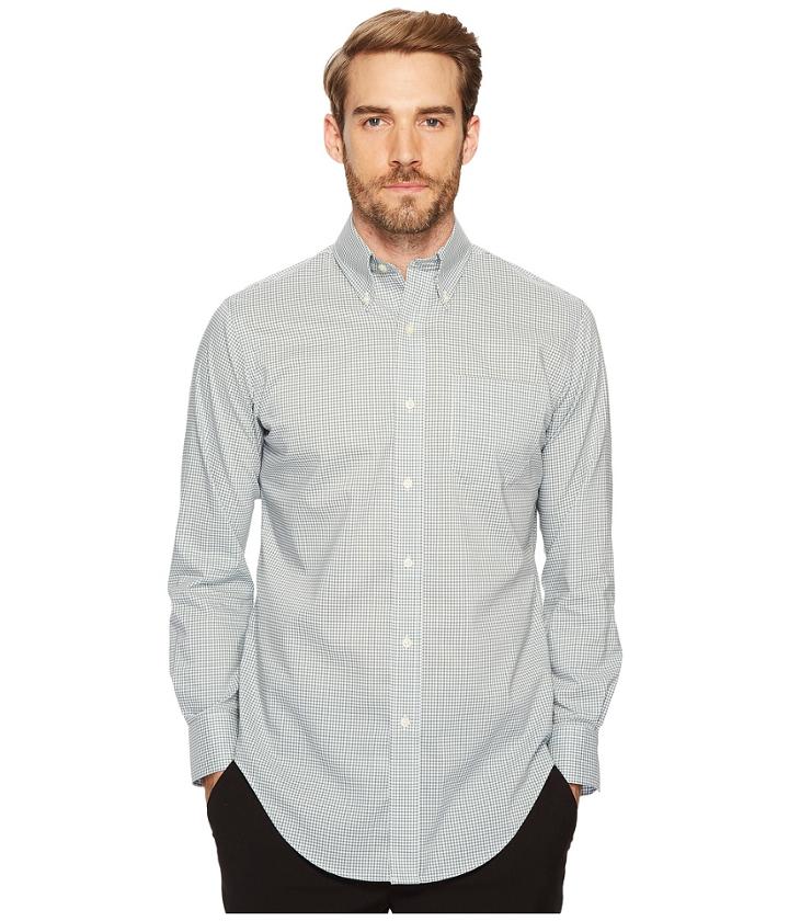 Lauren Ralph Lauren Slim Fit No-iron Cotton Dress Shirt (sea Green/white) Men's Long Sleeve Button Up