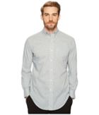 Lauren Ralph Lauren Slim Fit No-iron Cotton Dress Shirt (sea Green/white) Men's Long Sleeve Button Up