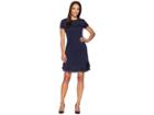 Ivanka Trump Cap Sleeve Ruffle Hem Shift Dress (navy) Women's Dress