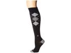Zensah Fresh Legs Classic Argyle Compression Socks (black/grey) Crew Cut Socks Shoes