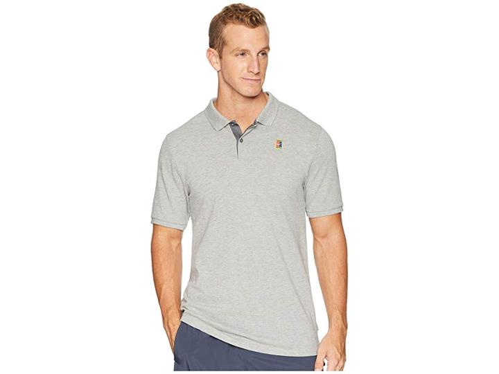 Nike Nike Court Polo Heritage (dark Grey Heather/white) Men's Clothing