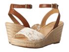 Naturalizer Note (ivory Lace/saddle Tan Leather) Women's Wedge Shoes