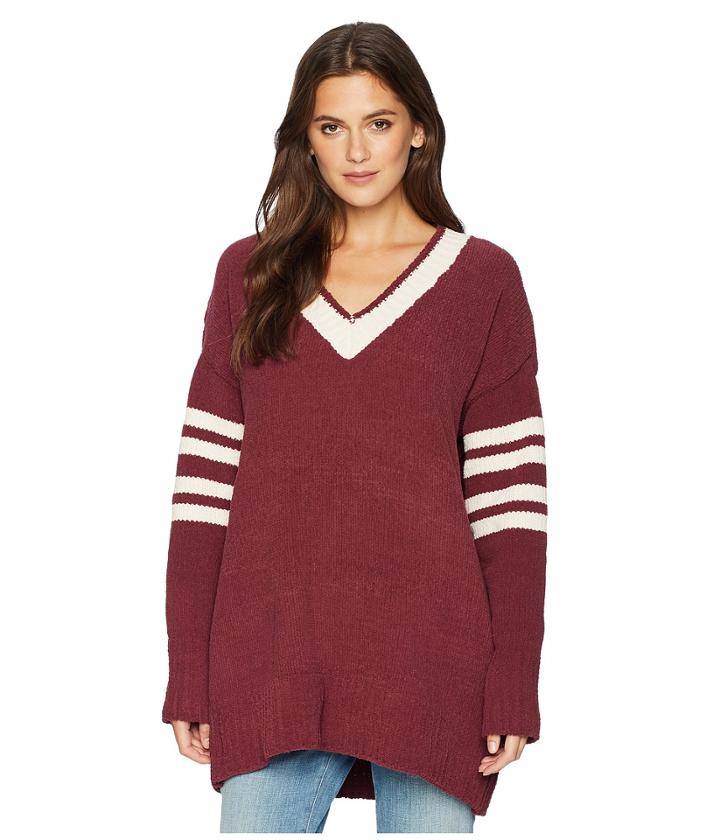 Unionbay Chenille V-neck Sweater (beetroot) Women's Sweater