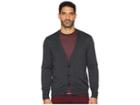Perry Ellis Jersey Knit Cardigan (charcoal Heather) Men's Sweater