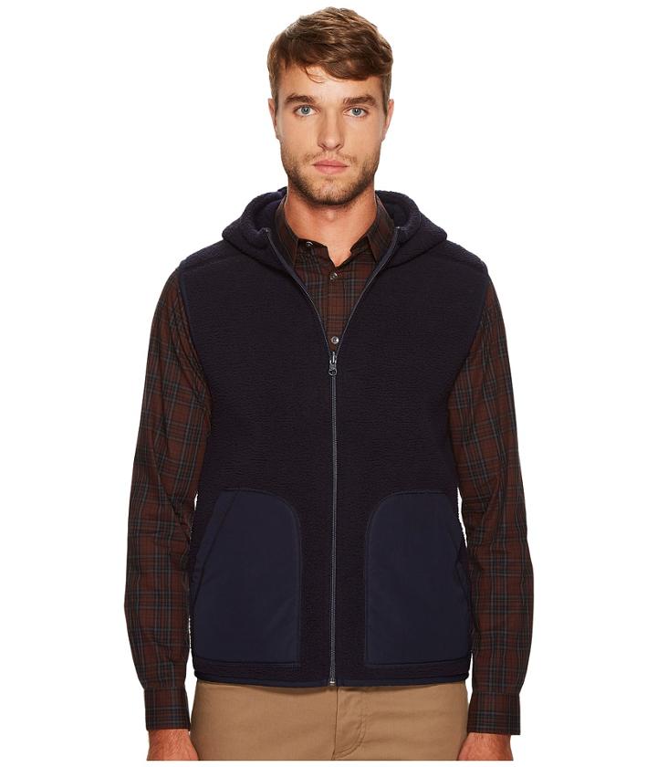 Vince Reversible Sherpa Hooded Vest (coastal Blue) Men's Vest
