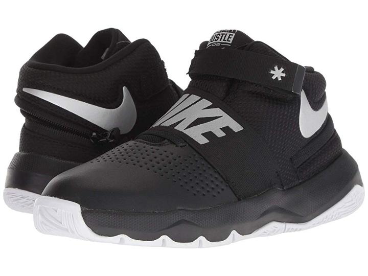 Nike Kids Team Hustle D8 Flyease (big Kid) (black/metallic Silver/white) Kids Shoes