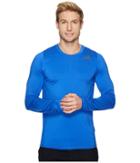 Adidas Alphaskin Sport Fitted Long Sleeve Tee (hi-res Blue) Men's Long Sleeve Pullover