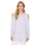 Michael Michael Kors Long Sleeve Cold Shoulder Insert Top (light Quartz) Women's Long Sleeve Pullover