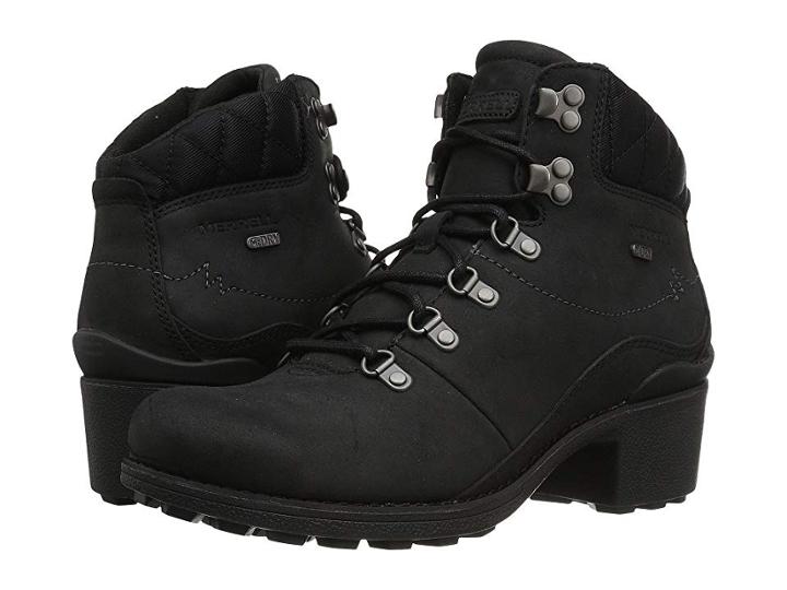 Merrell Chateau Mid Lace Waterproof (black) Women's Waterproof Boots