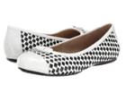 Softwalk Naperville (white/black Woven Soft Nappa Leather/patent) Women's Flat Shoes