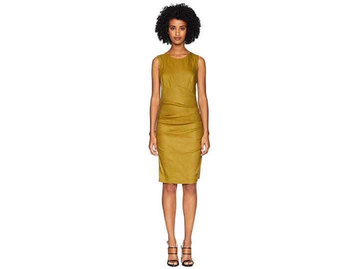 Nicole Miller Cross-back Tuck Dress (leaf) Women's Dress