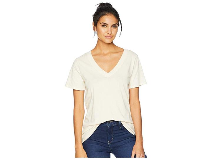 Hurley Perfect V Short Sleeve Tee (light Cream) Women's T Shirt