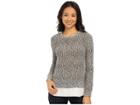 Calvin Klein Sweater/knit With Woven Shirting (black/white) Women's Sweater