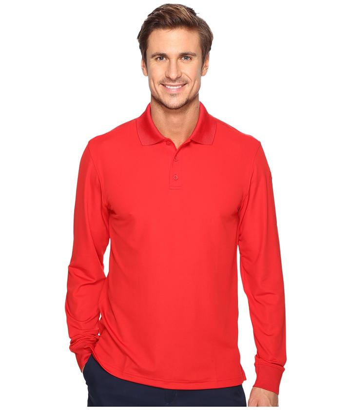 Under Armour Ua Tac Performance Polo Long Sleeve (red) Men's Long Sleeve Pullover