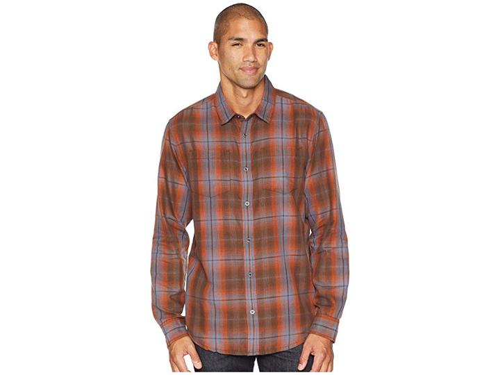 Prana Holton Long Sleeve Shirt (scorched Brown) Men's Long Sleeve Button Up