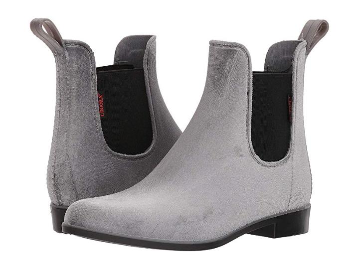 Chooka Vivien Velvet Chelsea Boot (gray) Women's Rain Boots